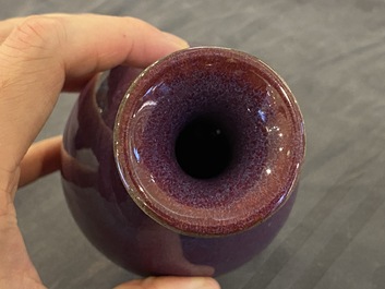Two Chinese flamb&eacute;-glazed vases, Qing and Republic