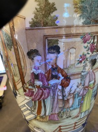 A fine Chinese famille rose 'mandarin' vase, Qianlong