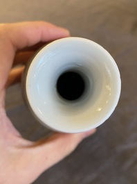 A Chinese celadon-glazed 'sea dragon' vase, Kangxi mark, 19/20th C.