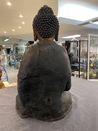 Grand Bouddha en bronze dor&eacute;, Sino-Tibet, Ming
