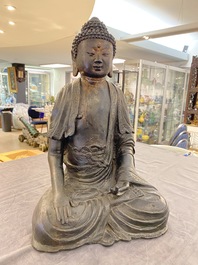 Grand Bouddha en bronze dor&eacute;, Sino-Tibet, Ming