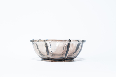 A Chinese rock crystal hexafoil bowl, 19/20th C.