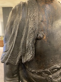 Grand Bouddha en bronze dor&eacute;, Sino-Tibet, Ming