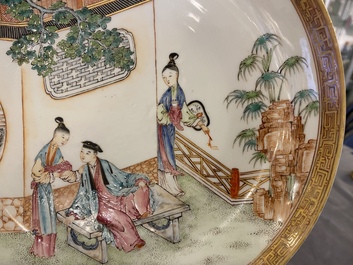 A very fine Chinese famille rose eggshell porcelain plate, Yongzheng
