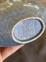 A Chinese 'bianhu' robin's egg-glazed vase, Qianlong mark, Republic