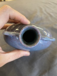 A Chinese 'bianhu' robin's egg-glazed vase, Qianlong mark, Republic
