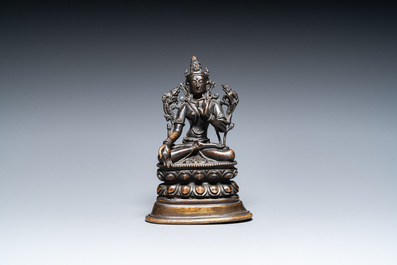 A Sino-Tibetan bronze Pala-style Tara, 18/19th C.