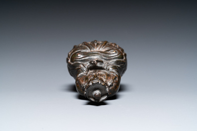 Bouddha en bronze dor&eacute; et laqu&eacute;, Sino-Tibet, fin Ming ou d&eacute;but Qing