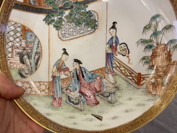 A very fine Chinese famille rose eggshell porcelain plate, Yongzheng