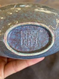 A Chinese 'bianhu' robin's egg-glazed vase, Qianlong mark, Republic