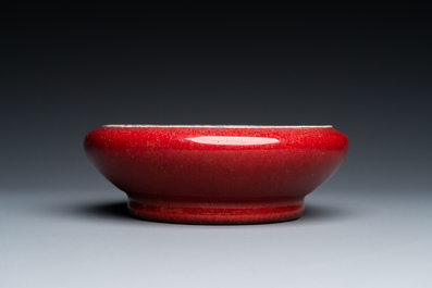 Lave-pinceaux en porcelaine de Chine &agrave; &eacute;mail flamb&eacute;, Qing