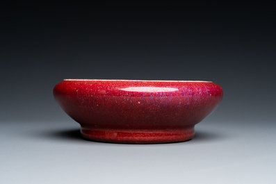 Lave-pinceaux en porcelaine de Chine &agrave; &eacute;mail flamb&eacute;, Qing