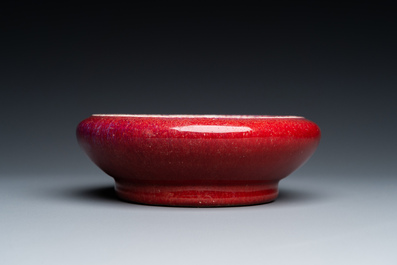 Lave-pinceaux en porcelaine de Chine &agrave; &eacute;mail flamb&eacute;, Qing
