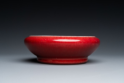 Lave-pinceaux en porcelaine de Chine &agrave; &eacute;mail flamb&eacute;, Qing