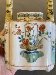 A Chinese famille verte teapot and cover, Kangxi