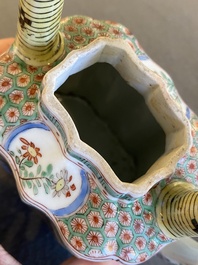 A Chinese famille verte teapot and cover, Kangxi