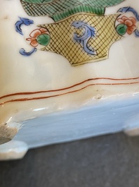 A Chinese famille verte teapot and cover, Kangxi