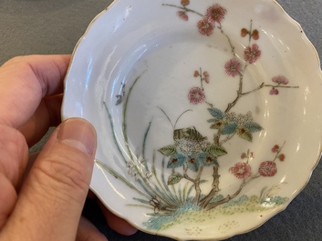 Vier Chinese famille rose schoteltjes, Daoguang en Guangxu merken en periode