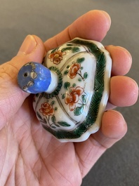 A Chinese famille verte teapot and cover, Kangxi