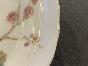 Vier Chinese famille rose schoteltjes, Daoguang en Guangxu merken en periode