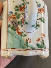 A Chinese famille verte teapot and cover, Kangxi