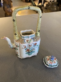 A Chinese famille verte teapot and cover, Kangxi