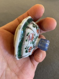 A Chinese famille verte teapot and cover, Kangxi