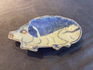 Coupe en forme de cochon en porcelaine de Chine ko-sometsuke pour le Japon, Tianqi