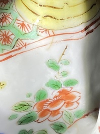A Chinese famille verte teapot and cover, Kangxi