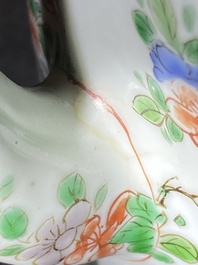 A Chinese famille verte teapot and cover, Kangxi