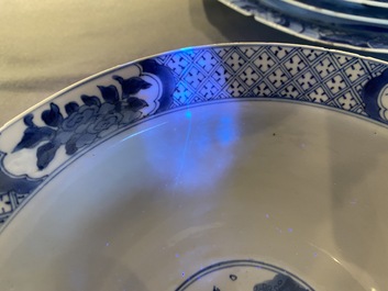 A Chinese blue and white 'Long Eliza' bowl, Wanli mark, Kangxi