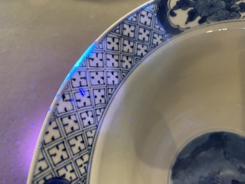 A Chinese blue and white 'Long Eliza' bowl, Wanli mark, Kangxi