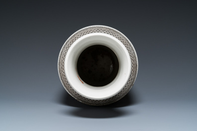A Chinese famille rose rouleau vase, Qianlong mark, Republic