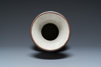 A Chinese grey-ground Nanking 'dragon' vase, Chenghua mark, 19th C.