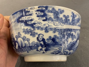 A Chinese blue and white 'Bleu de Hue' bowl for the Vietnamese market, Nhược th&acirc;m tr&acirc;n t&agrave;ng 若深珍藏 mark, 19th C.