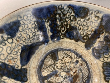 A Chinese blue and white Swatow bowl, Wan Fu You Tong 万福攸同 mark, Ming