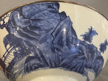 A Chinese blue and white 'Bleu de Hue' bowl for the Vietnamese market, Thường t&acirc;m lạc sự 賞心樂事 mark, 19th C.