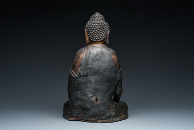 Grand Bouddha en bronze dor&eacute;, Sino-Tibet, Ming