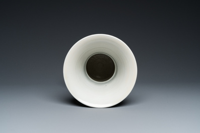 A Chinese blue and white bianco sopra bianco 'yenyen' vase, Kangxi