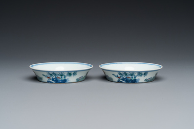A pair of Chinese doucai chicken bowls, Cai Hua Tang Zhi 彩華堂製 hallmark, Qianlong