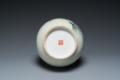 A Chinese famille rose bottle vase, Qianlong mark, Republic