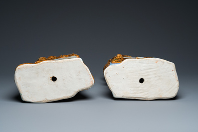 Two Chinese decorative faux bois ornaments, '1200 Years Jingdezheng', dated 2004