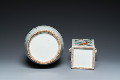 Two Chinese famille rose vases, one signed Huang Zizhen 黃子珍 and dated 1924