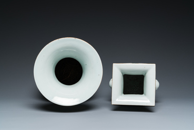 Two Chinese famille rose vases, one signed Huang Zizhen 黃子珍 and dated 1924