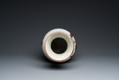 A Chinese grey-ground Nanking 'dragon' vase, Chenghua mark, 19th C.
