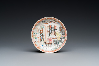 A fine Chinese famille rose cup and saucer, Yongzheng