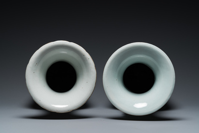 Two Chinese famille rose vases, signed Heng Shengyi 横甡義 and Zhou Yuxing 周裕興, one dated 1904
