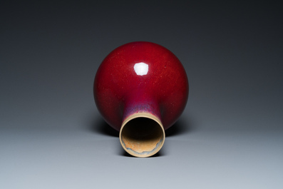 A Chinese flamb&eacute;-glazed bottle vase, 19th C.