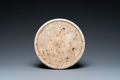 A Chinese white-glazed anhua-decorated ink stone, Qing
