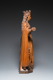Grande Sainte-Ursule et huit vierges en ch&ecirc;ne sculpt&eacute;, Flandres, probablement Malines, 16&egrave;me